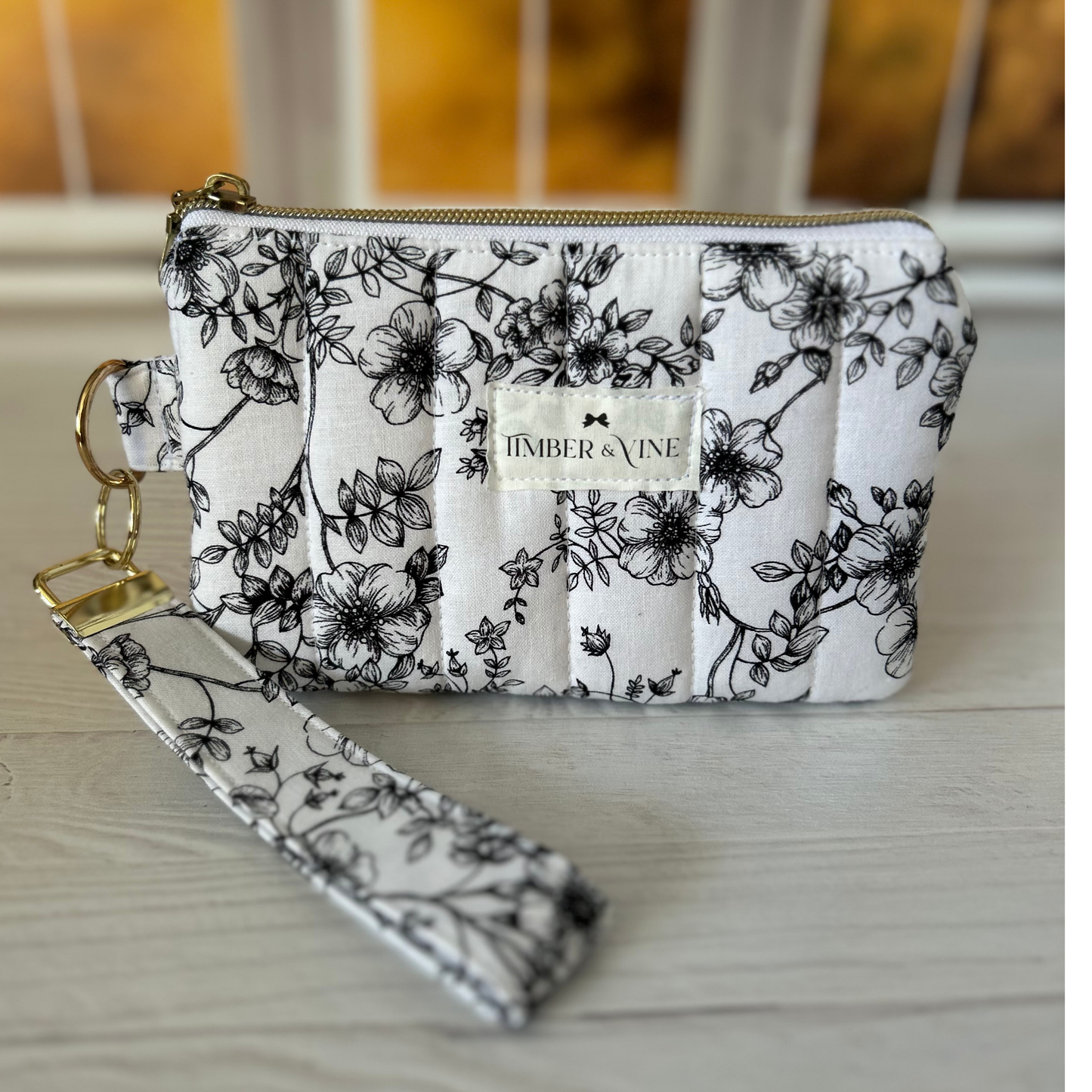 Wristlet Wallets - Black Floral