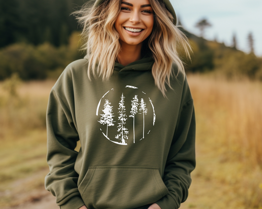 Circle of Trees Hoodie - Embrace Nature's Harmony