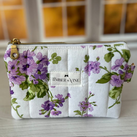 Wristlet Wallet  - Purple Floral