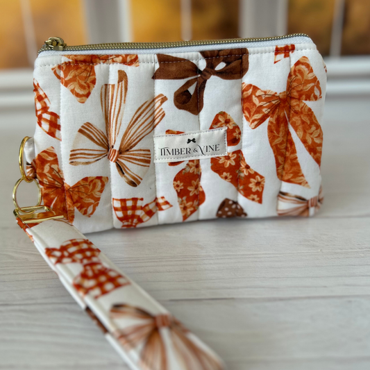 Wristlet Wallet & Keychain Sets - Fall Bows