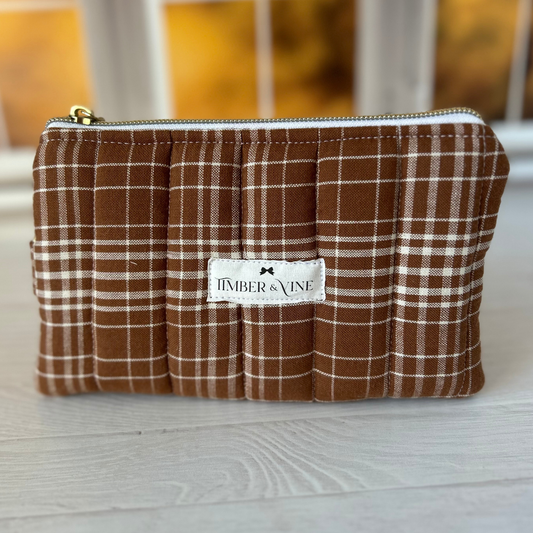 Wristlet Wallets - Brown Plaid