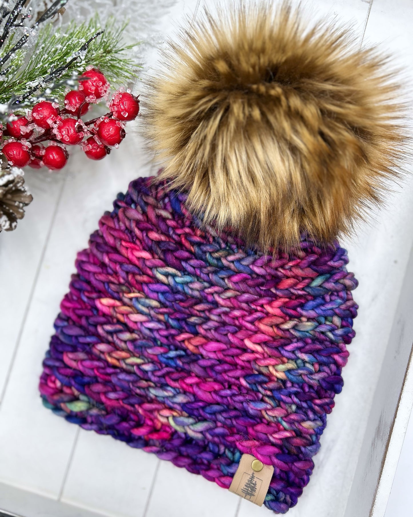 Merino Wool Purple Multi Beanie