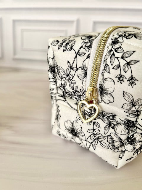 BLACK FLORAL DARLING (MEDIUM) BAG