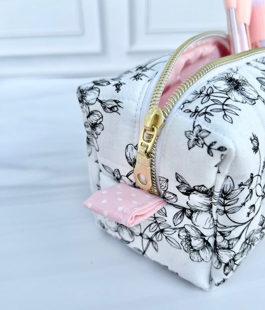 BLACK FLORAL DARLING (MEDIUM) BAG